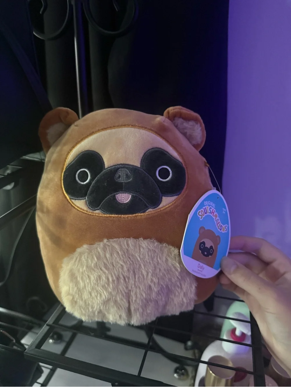Squishmallows Brown and Cream Pug Plush Dolly